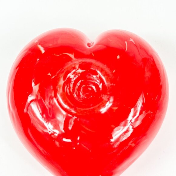 Mad Art Studios Heart-Shaped Red Dichroic Glass Paperweight - Picture 5 of 5